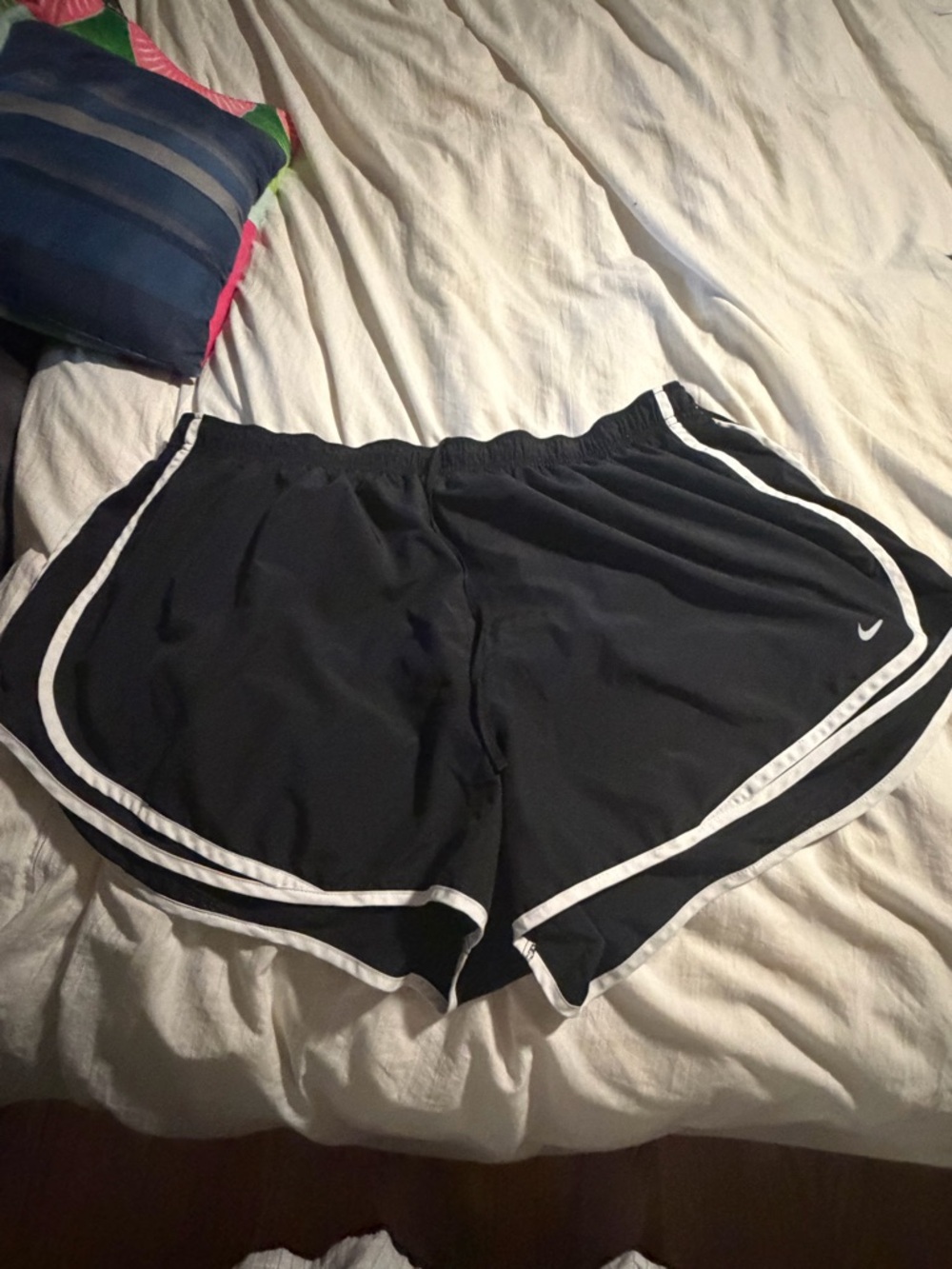 Nike Black Women's Athletic Shorts with White Piping